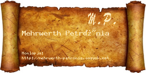Mehrwerth Petrónia névjegykártya